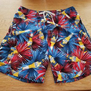 CORONA EXTRA Beer Men's 21" Blue, Red, Yellow Swim Surf Board Shorts Size 37